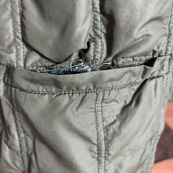 Vintage Bill Blass Olive Green Down Insulated Nylon Quilted Jacket Size L - Picture 9 of 10